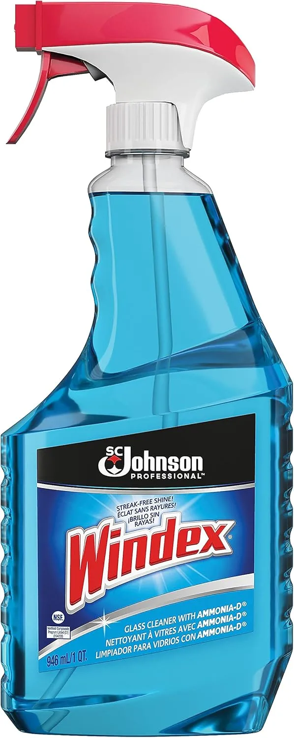 SC Johnson Windex Windex Glass Cleaner, 32 oz, Blue, Pack of 1 32 Fl Oz (Pack of 1)