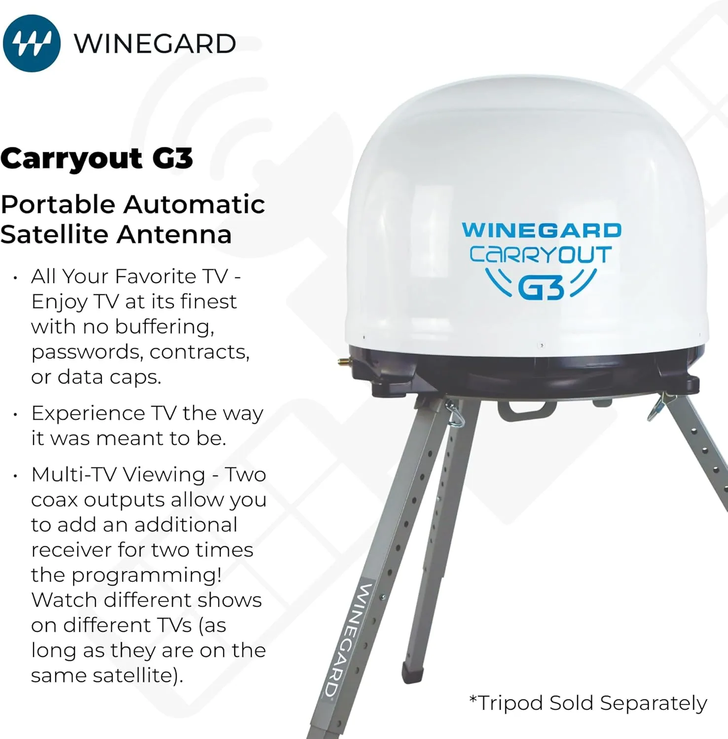 Winegard GM 9000 Carryout G3 Portable Automatic Satellite Antenna Portable Antenna