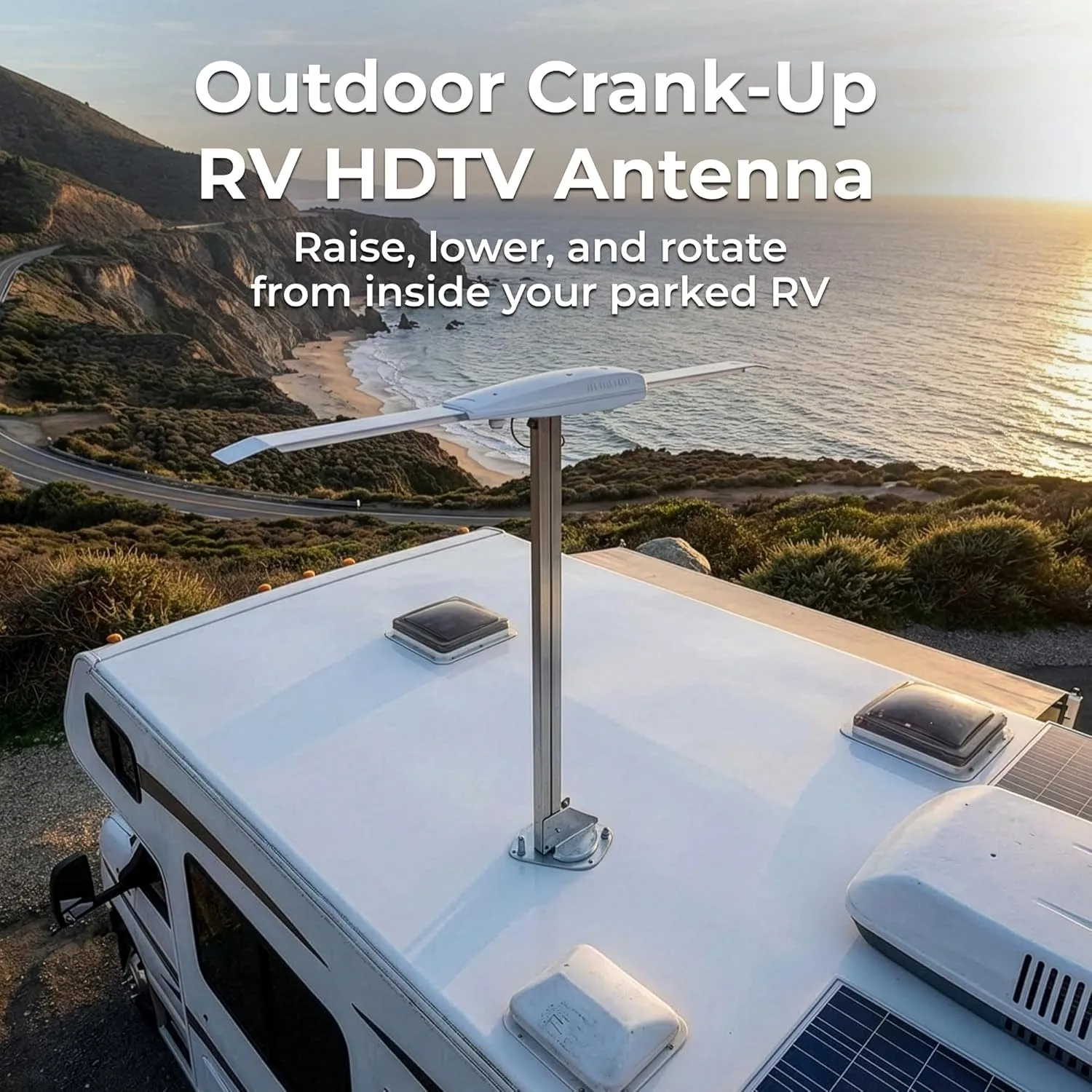 Winegard RV-3095 Sensar III Batwing Amplified RV TV Antenna (VHF/UHF, Digital, 4K Ready, 55 Mile Range), Light Gray Gen III