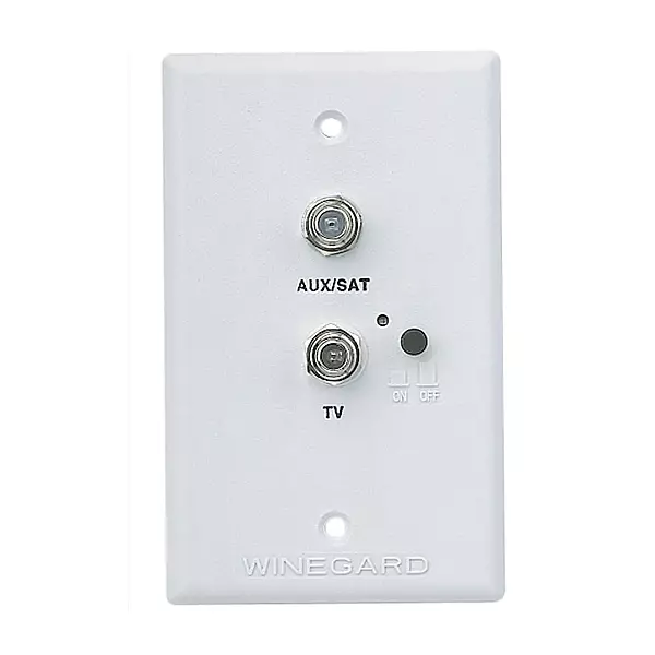 Winegard RV-7542 White Wall Plate Power Supply with Satellite and Cable Hookups for RV Antenna