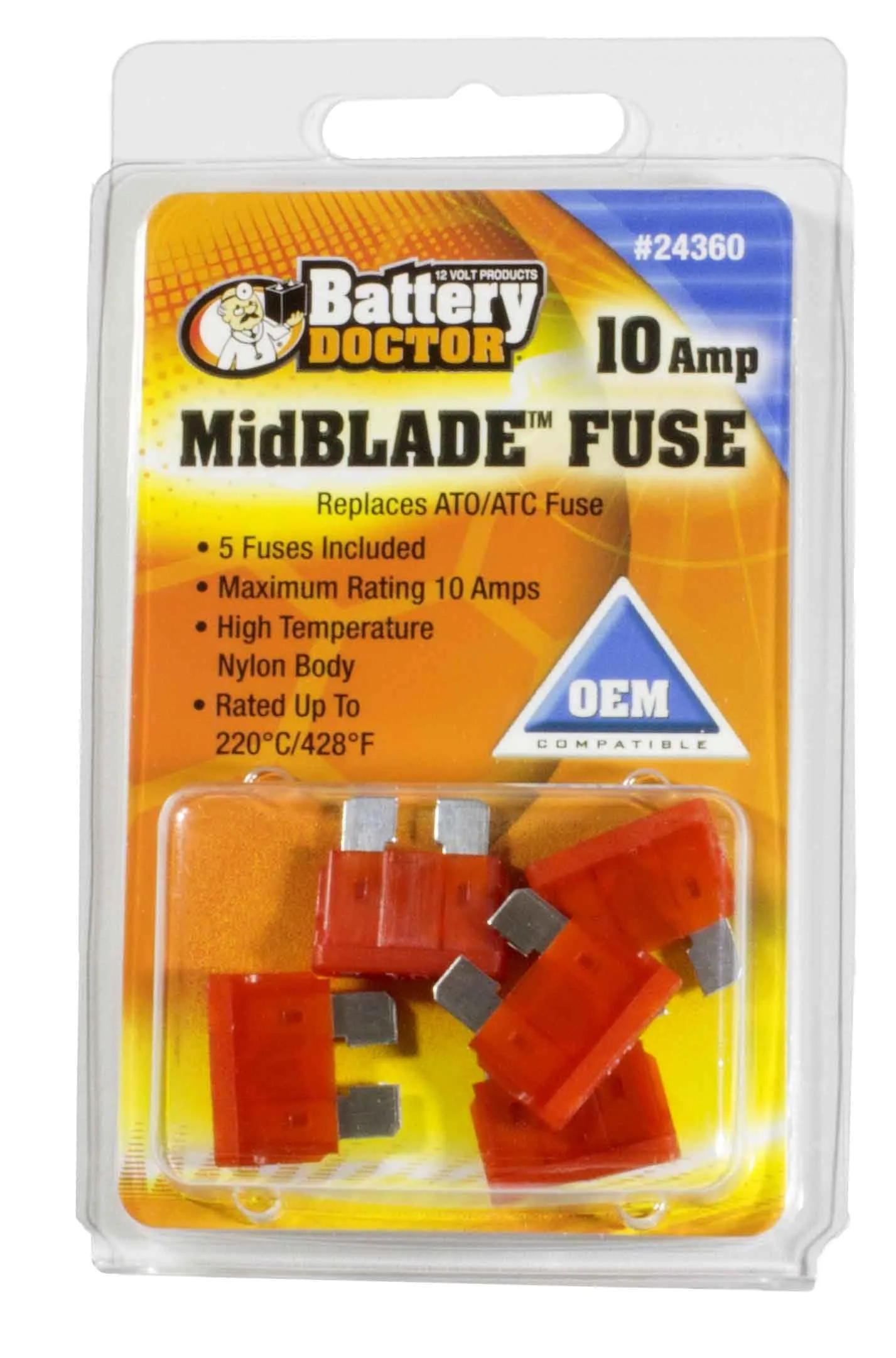 WirthCo 24360 ATO/ATC Blade Fuse 10A - 5 Pack