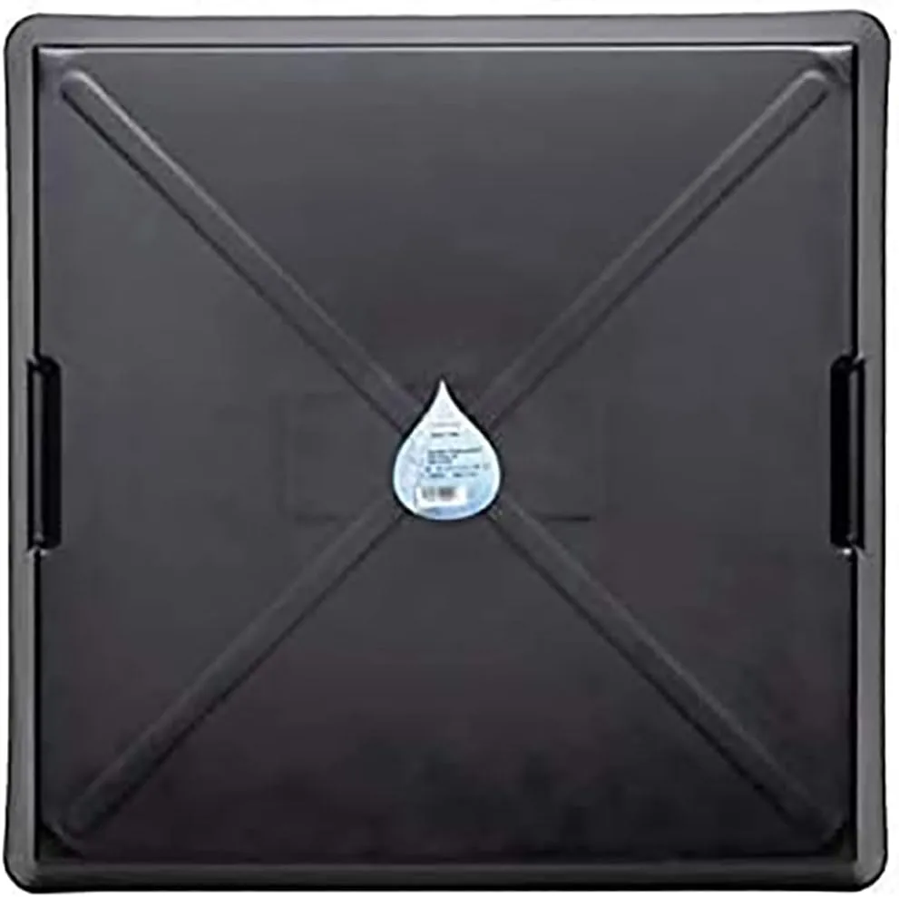 WirthCo 40092 Funnel King Drip Tray - Black Polypropylene 22 x 22 x 1.5 in