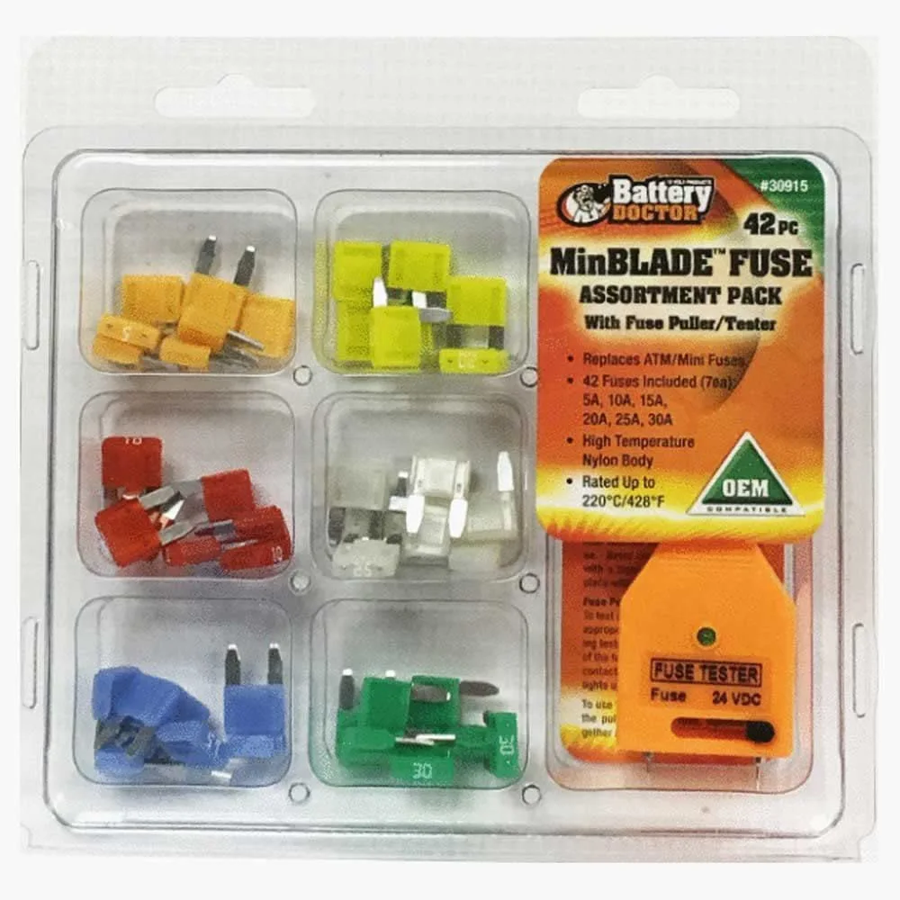 WIRTHCO Battery Doctor 42-Piece Automotive Blade Fuse Kit with Puller & Tester