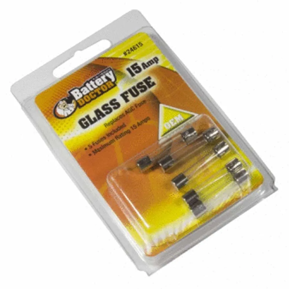 WirthCo 24615 AGC Glass Fuse 15A - 5 Pack