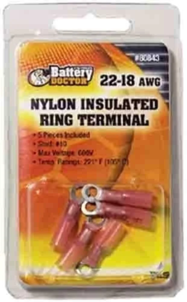 WirthCo Nylon Insulated Ring Terminal, 5 Pack