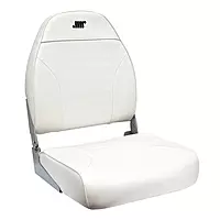 Wise Mid-Back Fishing Boat Seat with Logo White