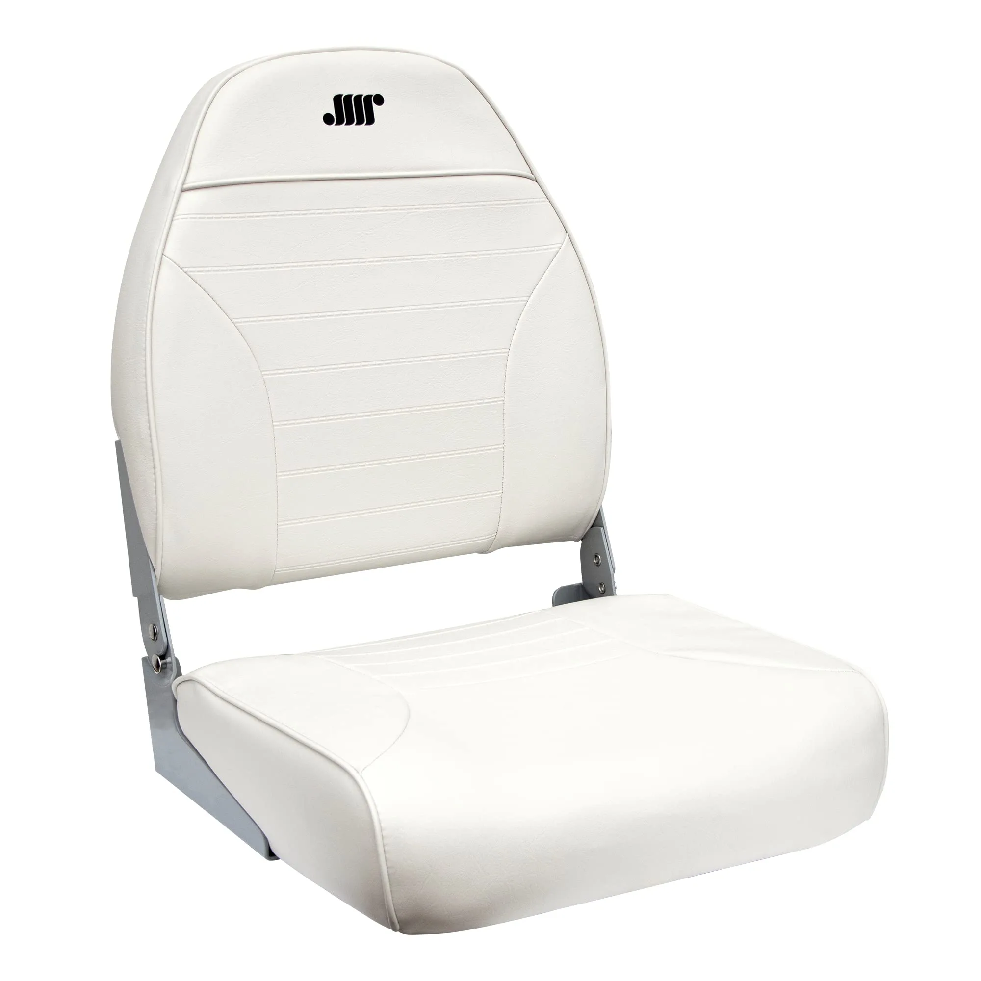 Wise Mid-Back Fishing Boat Seat with Logo White
