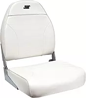 Wise Mid-Back Fishing Boat Seat with Logo White