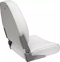 Wise Mid-Back Fishing Boat Seat with Logo White