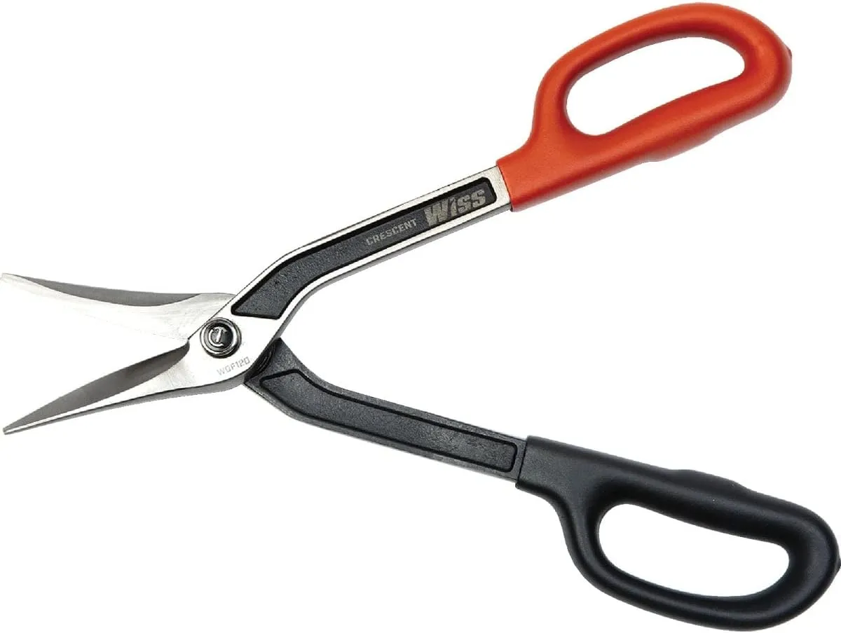 Crescent Wiss Duckbill Pattern Tinner Snips - Precision Metal Cutter with Torque Control & Ergonomic Handle - WDF12D - 12"