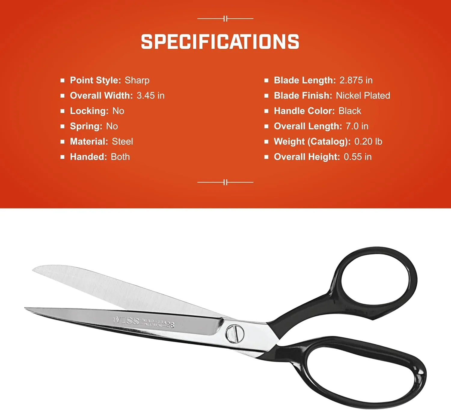 Crescent Wiss 7-1/8" Industrial Inlaid® Straight Trimmers - 37N