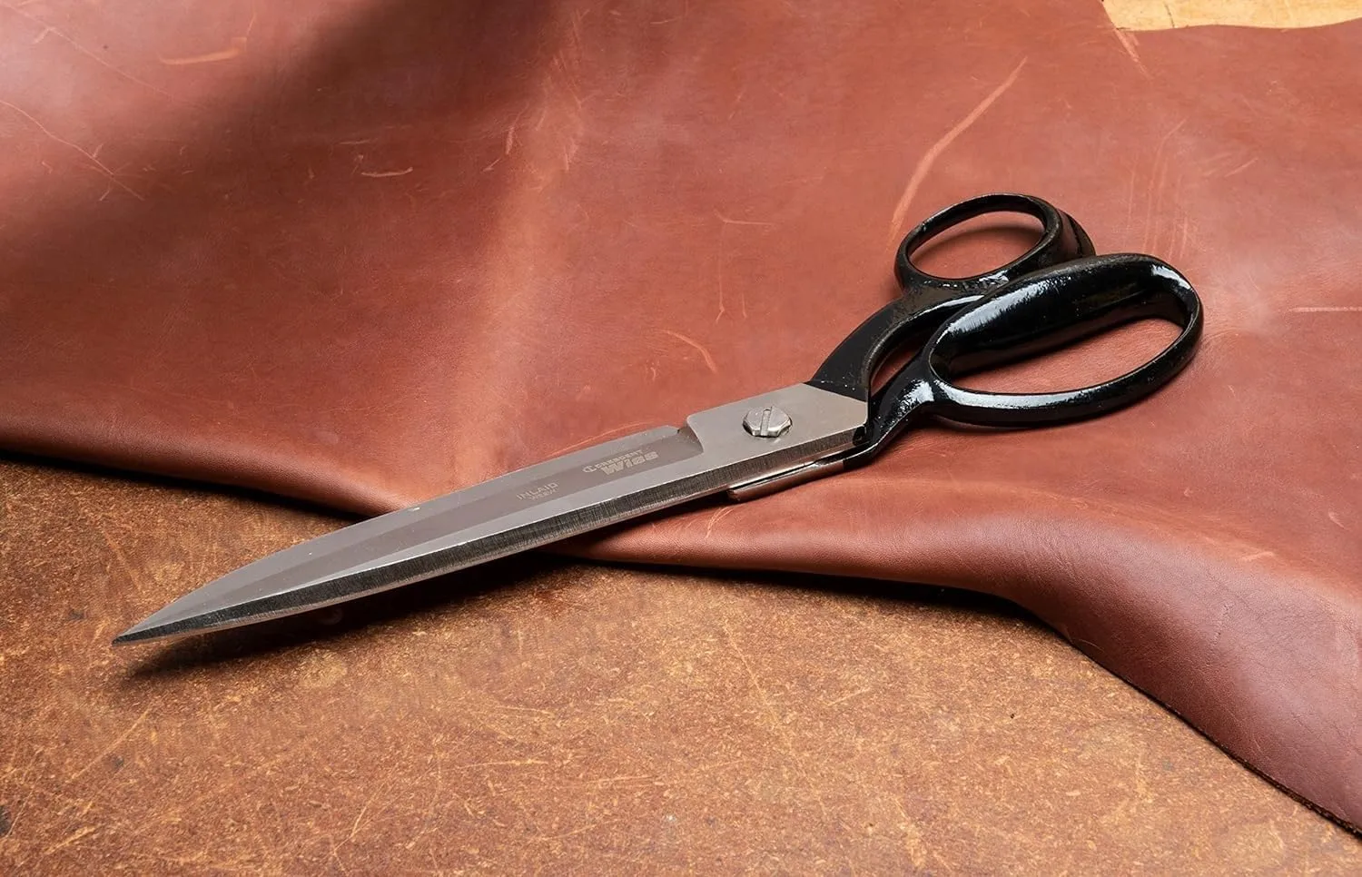 Crescent Wiss 12" Wide Blade Bent Handle Industrial Shears - Professional Heavy Duty Utility Scissors Tool for Sewing Fabric