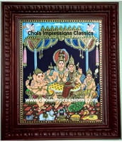 Shiva Family Tanjore Painting Shiva Family Tanjore Painting
