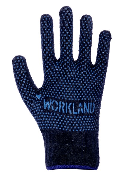 Double side dotted gloves blue, pack of 12 Workland