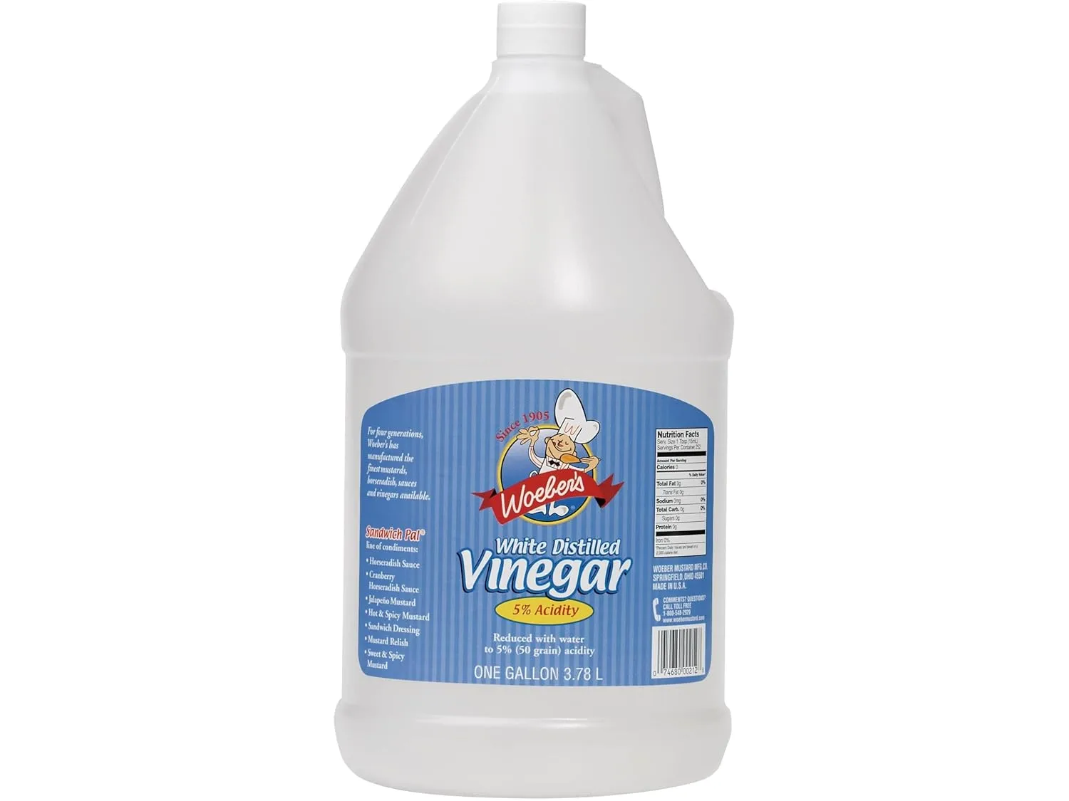 Woeber's 5 Percent White Distilled Vinegar 1 Gallon