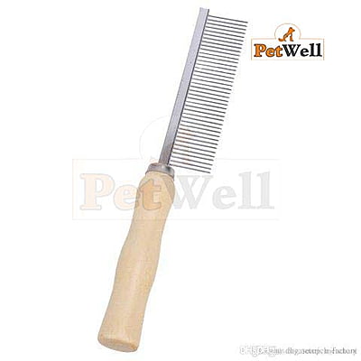 Petwell COMB WOODEN HANDLE SINGLE SIDE