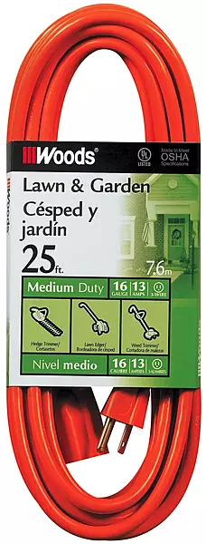 Southwire Extension Cord - Standard SJTW Design for Outdoor Use - Waterproof Vinyl Jacket - Bright Orange for Visibility