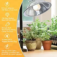 Woods Clamp Lamp Light with Aluminum Reflector; 150W; UL Listed; 6- Foot Cord 8.5 Inch