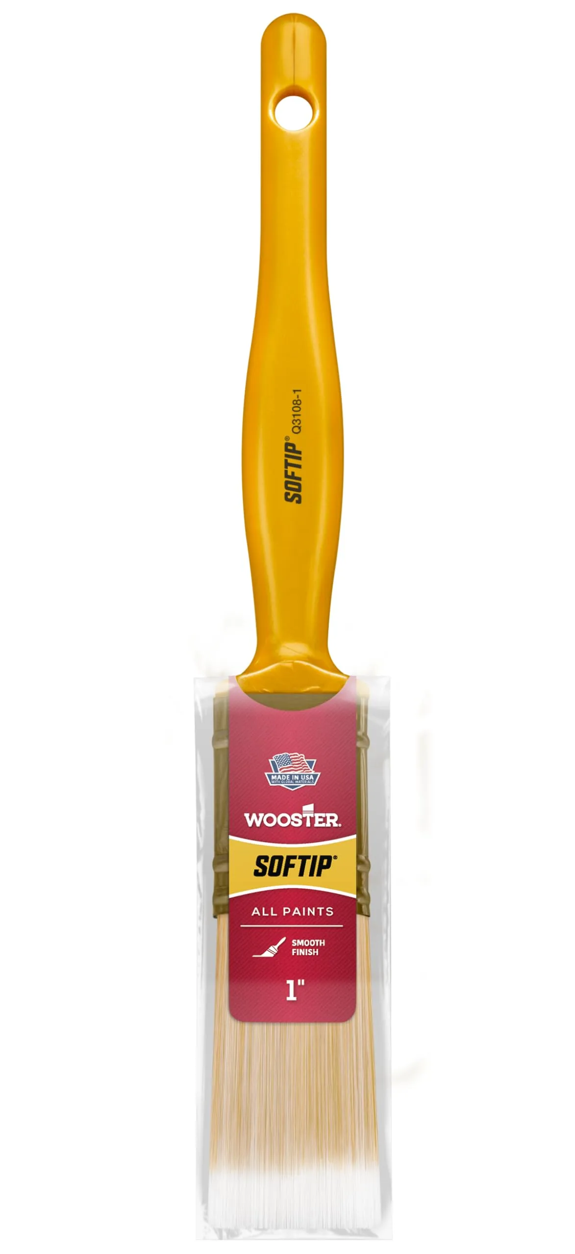 Wooster Q3108-1 Softip Paintbrush, 1 in, White