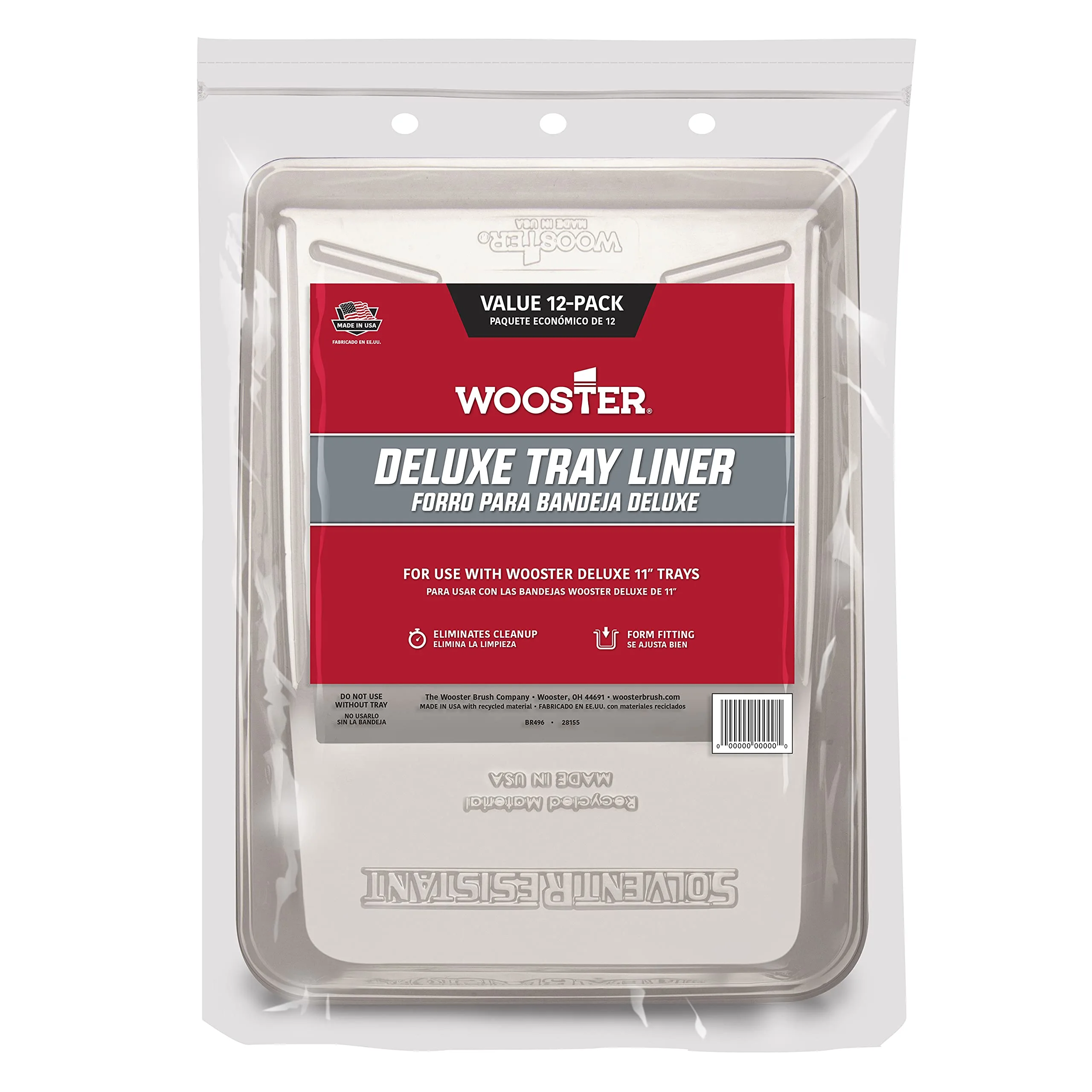 11" Wooster BR496 Wooster Deluxe Tray Liner, 12-Pack