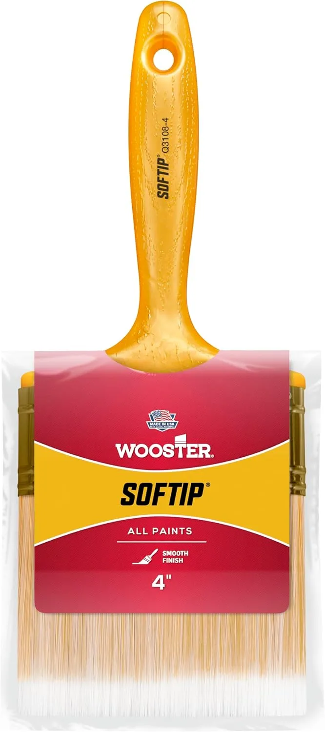 Wooster Brush Q3108-4 Paintbrush Softip, 4 inches, White