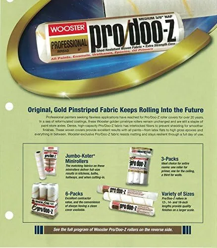 Wooster Brush RR642-9 Pro/Doo-Z Roller Cover, 3/8-Inch Nap, 9-Inch 9 Inch