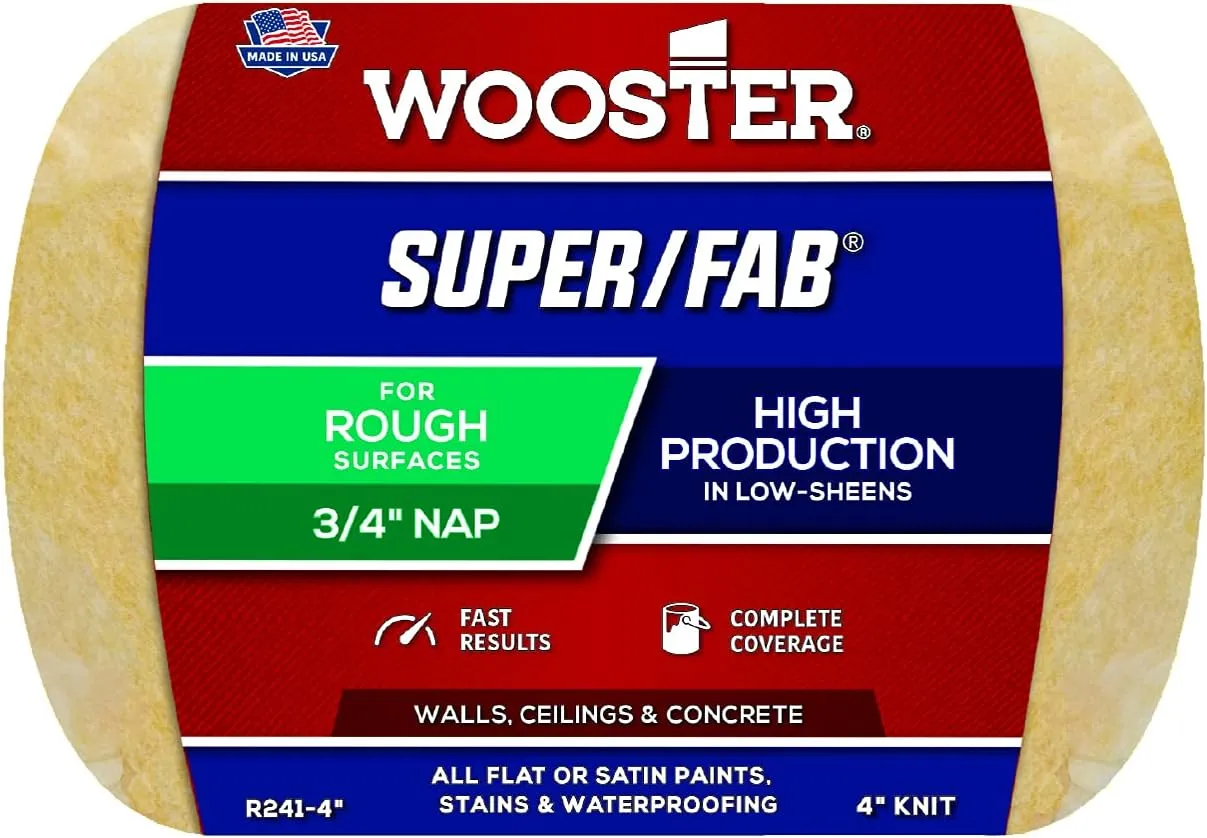 Wooster Brush Super/Fab Roller Cover, 3/4-Inch Nap