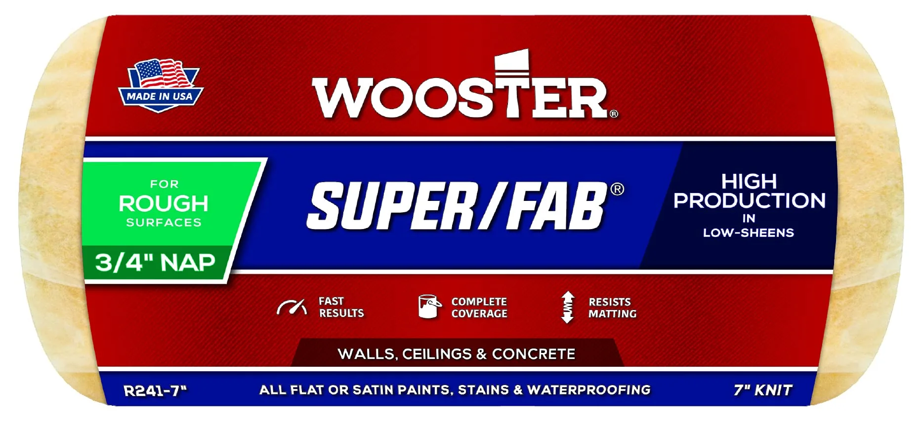 Wooster Brush Super/Fab Roller Cover, 3/4-Inch Nap