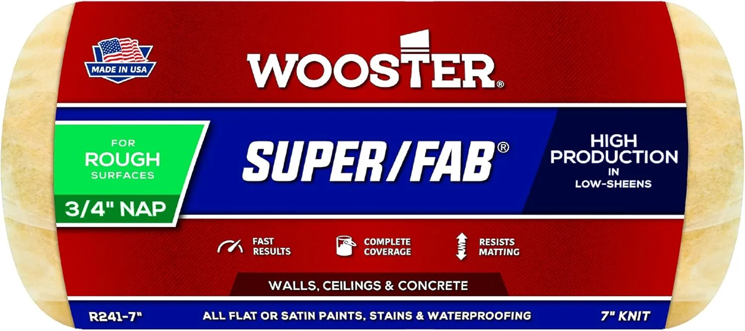 Wooster Brush Super/Fab Roller Cover, 3/4-Inch Nap