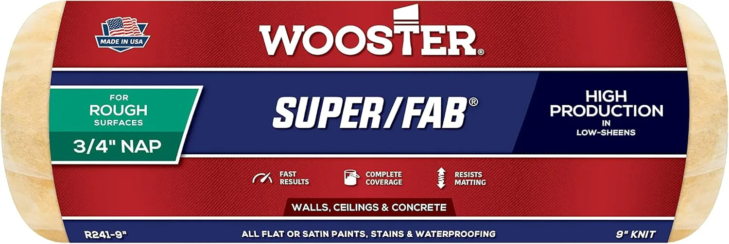 Wooster Brush Super/Fab Roller Cover, 3/4-Inch Nap
