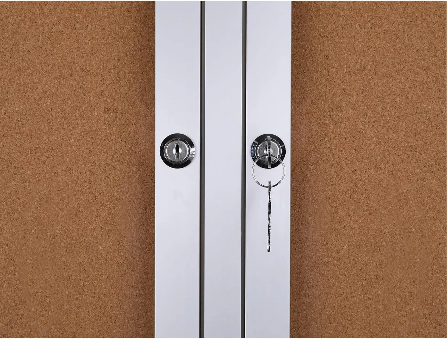 WorkPro® Enclosed Double-Door Cork Bulletin Board, 36" x 48", Aluminum Frame With Silver Finish