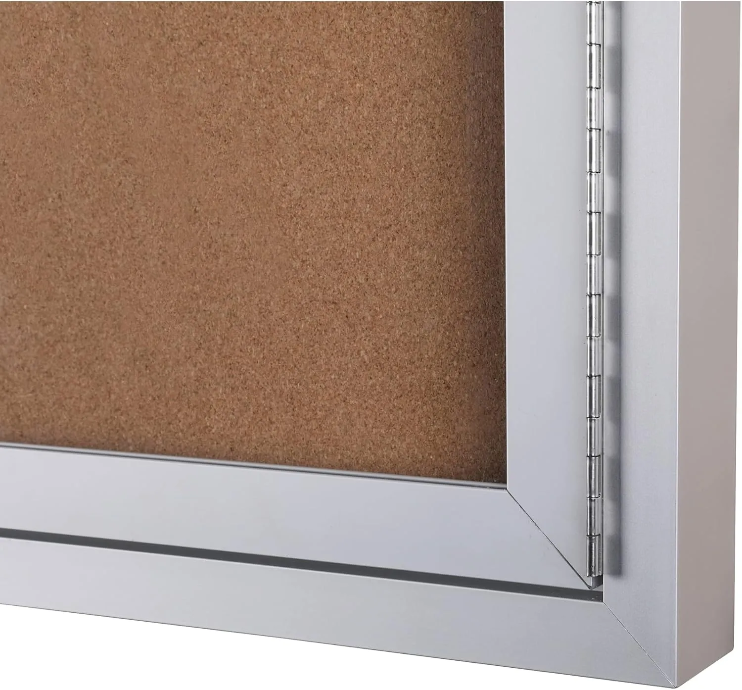 WorkPro® Enclosed Double-Door Cork Bulletin Board, 36" x 48", Aluminum Frame With Silver Finish