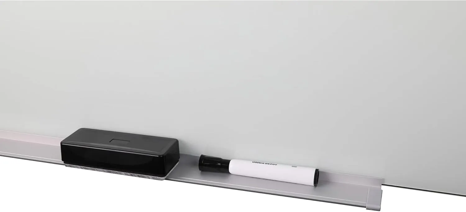 WorkPro Magnetic Glass Unframed Dry-Erase Whiteboard, 36 x 48 in, White