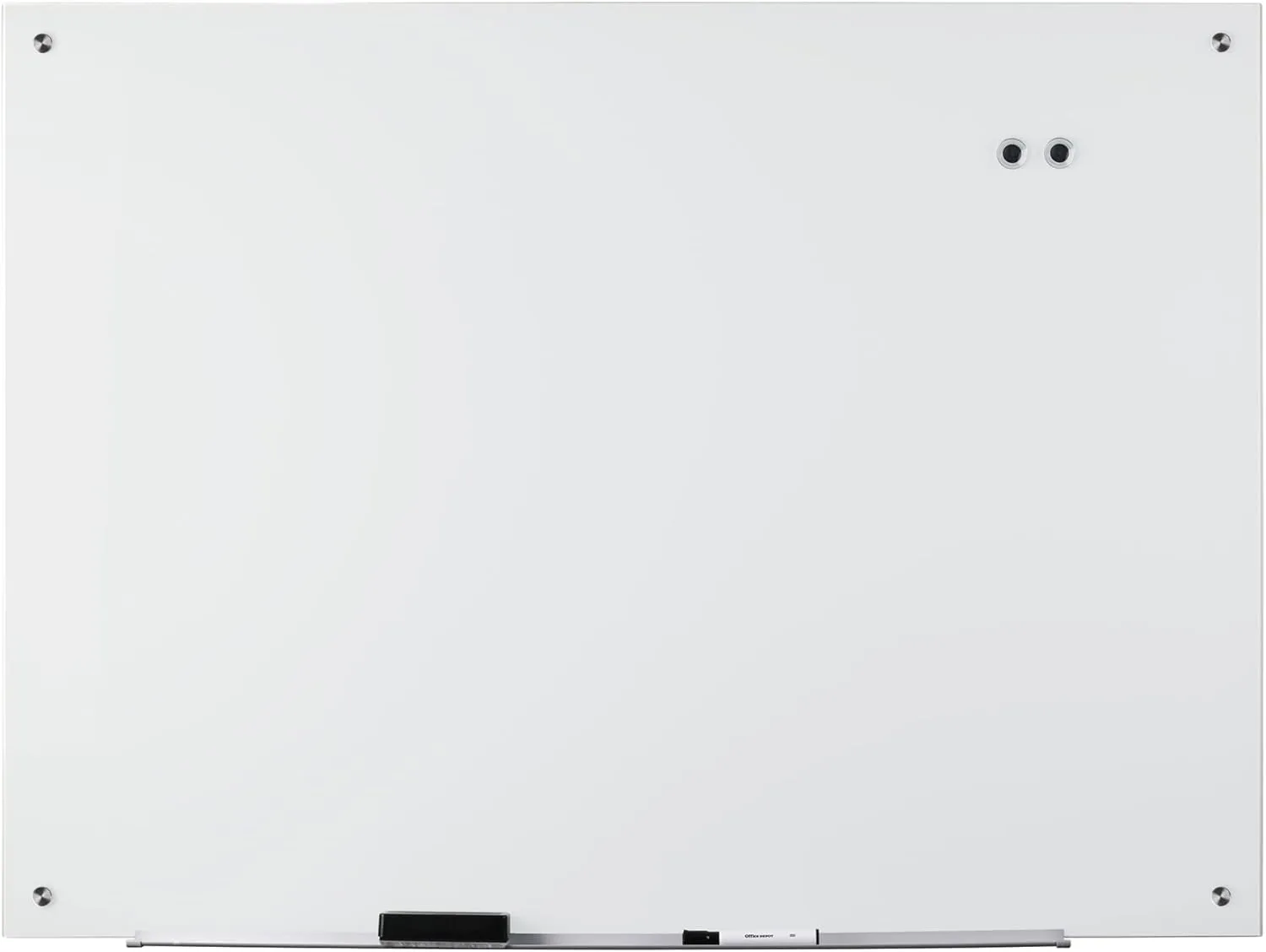 WorkPro Magnetic Glass Unframed Dry-Erase Whiteboard, 36 x 48 in, White