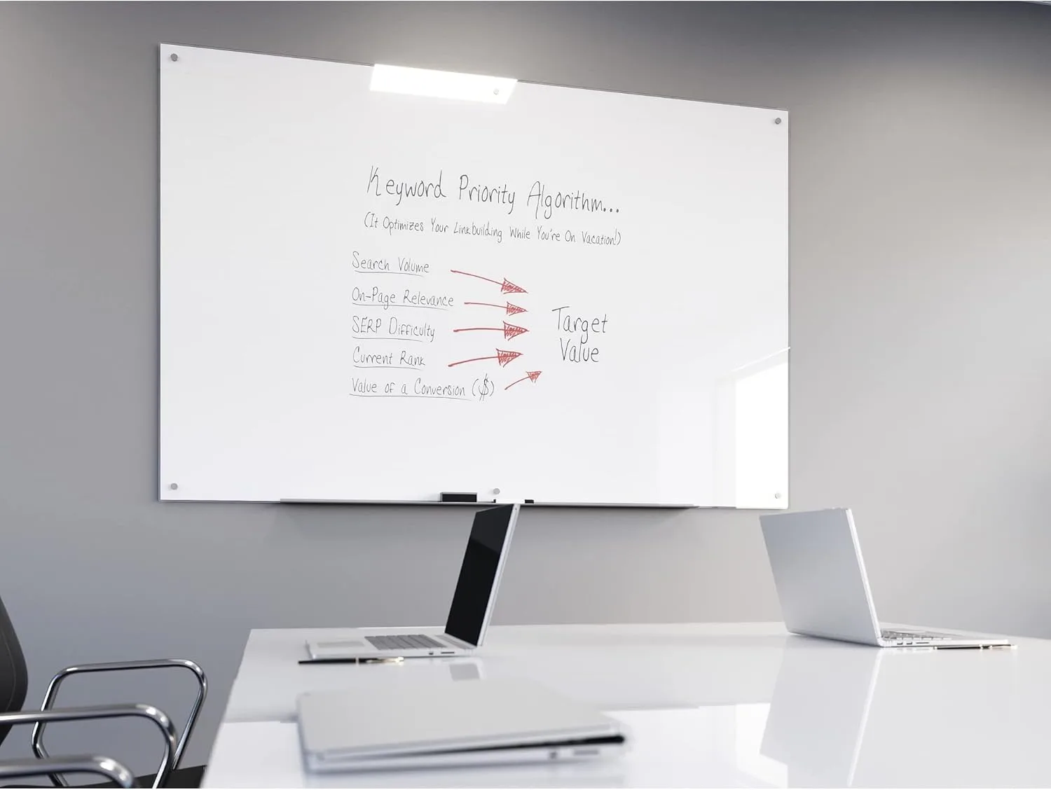 WorkPro Magnetic Glass Unframed Dry-Erase Whiteboard, 36 x 48 in, White