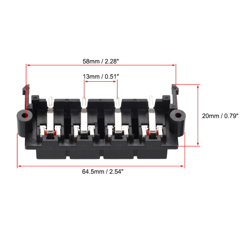4 Way Spring Speaker - Receiver Terminal Block 4 Way Spring Speaker - Receiver Terminal Block