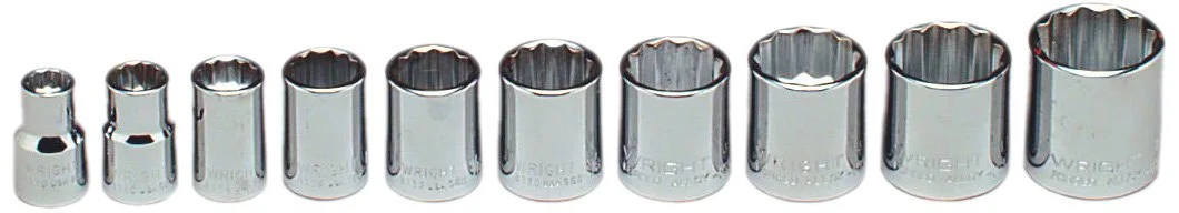 Wright Tool 378 3/8" Drive 12 Point Standard Socket Set (10-Piece)
