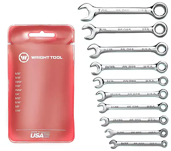 Wright Tool 787 Miniature Combination Wrench Set (10-Piece)