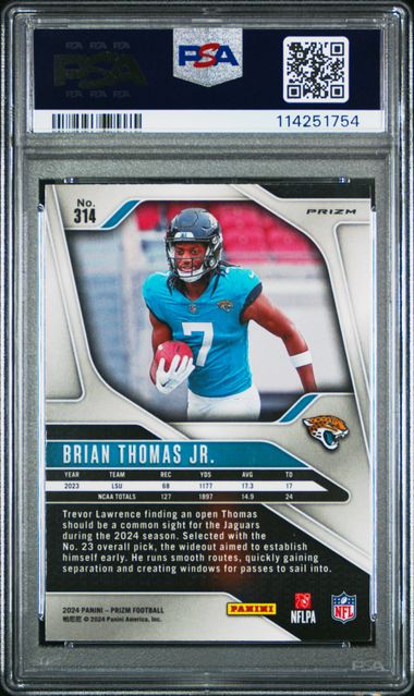 Brian Thomas Jr. 2024 Prizm DIsco psa 9