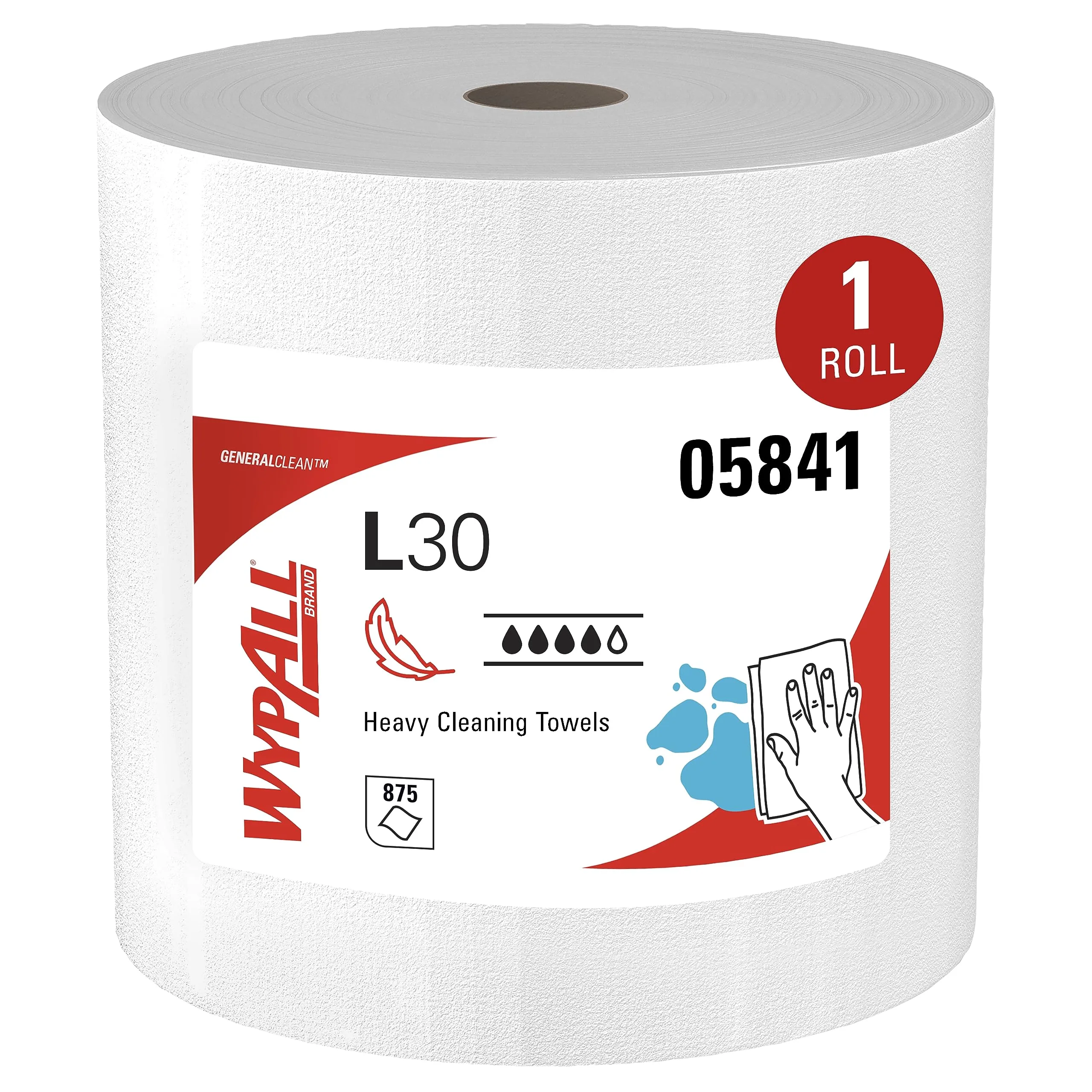 WypAll GeneralClean L30 Heavy Duty Cleaning Wipes, Jumbo Roll, 875 Sheets