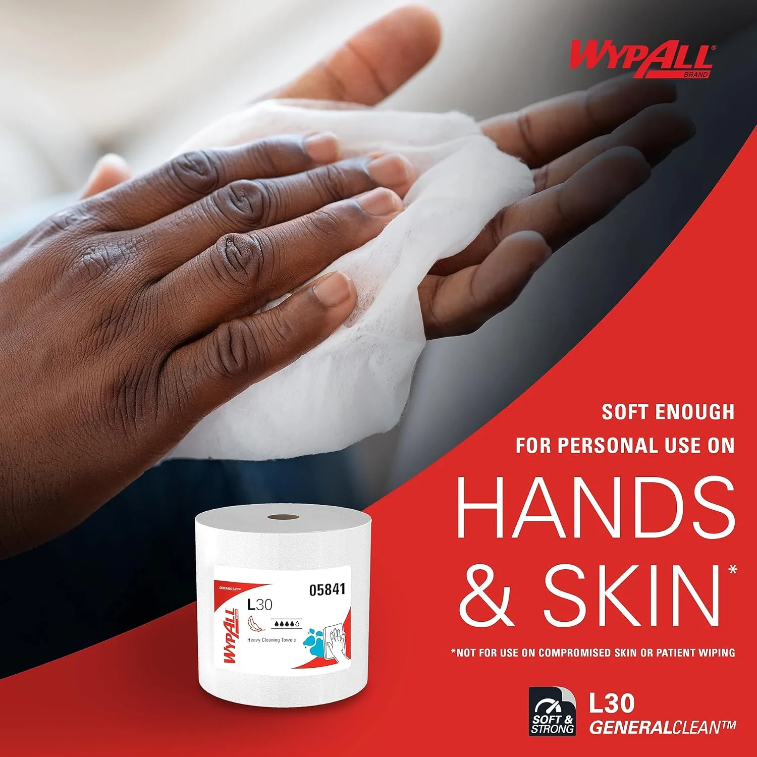 WypAll GeneralClean L30 Heavy Duty Cleaning Wipes, Jumbo Roll, 875 Sheets