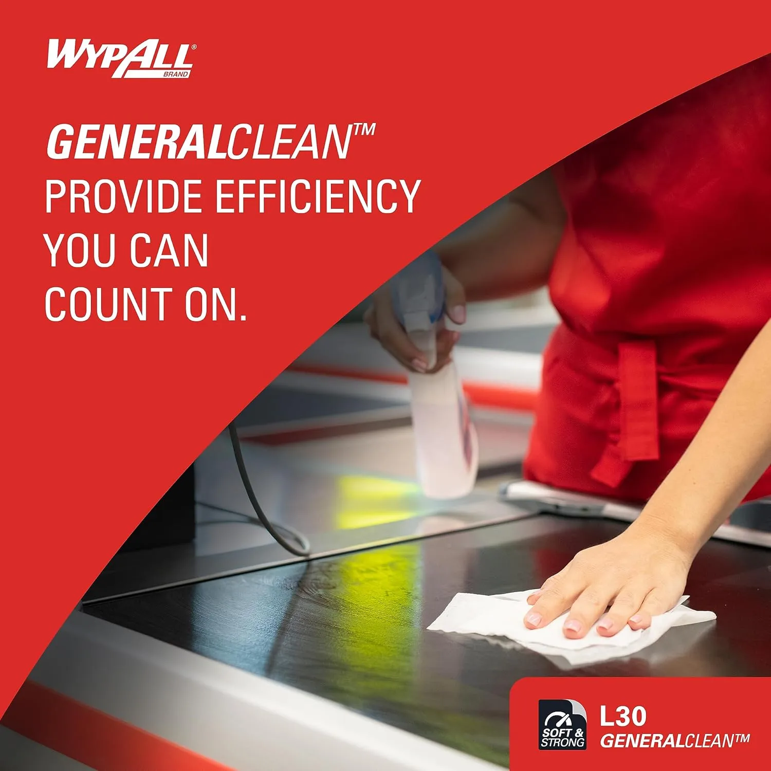 WypAll GeneralClean L30 Heavy Duty Cleaning Wipes, Jumbo Roll, 875 Sheets