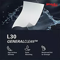 Wypall L30 General-Purpose Wipers - 11" x 10.40" - 70 Sheets/Roll - White - Perforated, Light Duty, Wet Strength, Soft