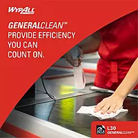 Wypall L30 General-Purpose Wipers - 11" x 10.40" - 70 Sheets/Roll - White - Perforated, Light Duty, Wet Strength, Soft