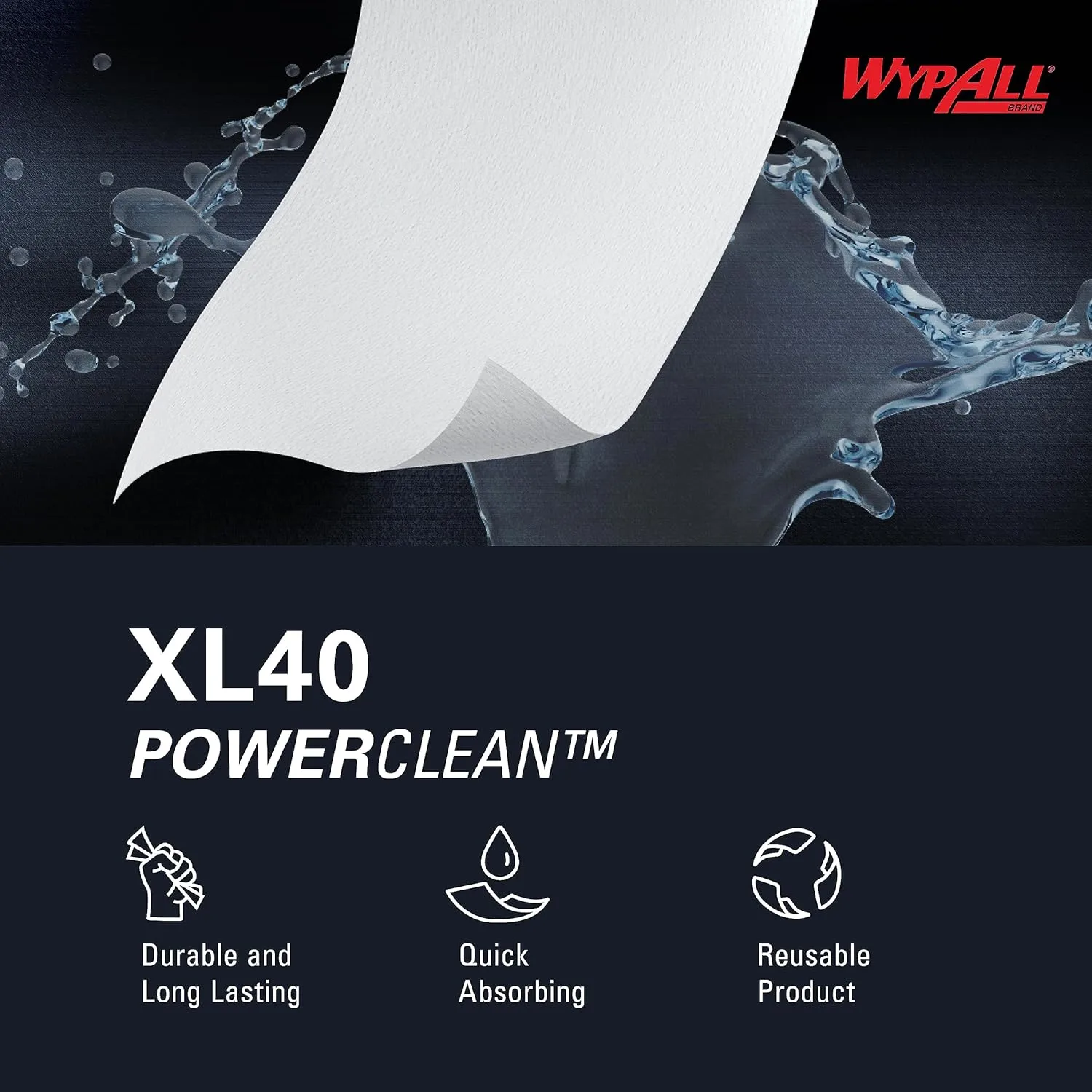 WypAll PowerClean L40 Cloths Extra Absorbent Wipes (03046) Pop-Up Box, 810 Total