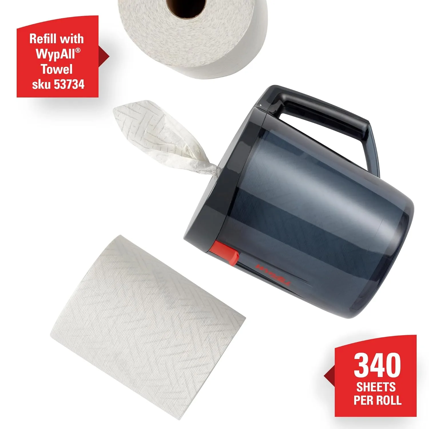 WypAll® Reach™ Towel System Dispenser (53688), Optional Mounting Bracket Included, Use with WypAll® Reach™ Towel 53734, 1 Dispenser/Case