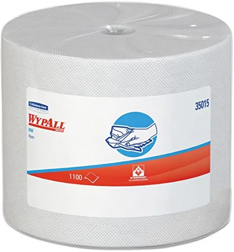 WypAll X50 Shop Towels Jumbo Roll, Hydroknit Dry Wipes — 1,100 Count (9.8 x 13.4 inches)