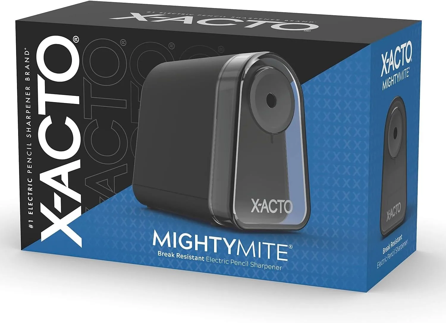 X-ACTO Pencil Sharpener, Mighty Mite Electric Pencil Sharpener, With Pencil Saver®, SafeStart® Motor, Black, 1 Count - Home