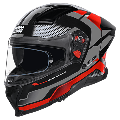 STUDDS HELIOS D1 ASPHALT MATT BLACK/GREY N2 RED C/V (L)