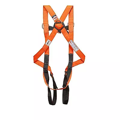 RSH Polyester Floro Orange & Black Full Body Safety Harness with Single Hook & Rope
